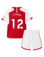 Arsenal Jurrien Timber #12 Domácí dres pro děti 2023-24 Krátký Rukáv (+ trenýrky)